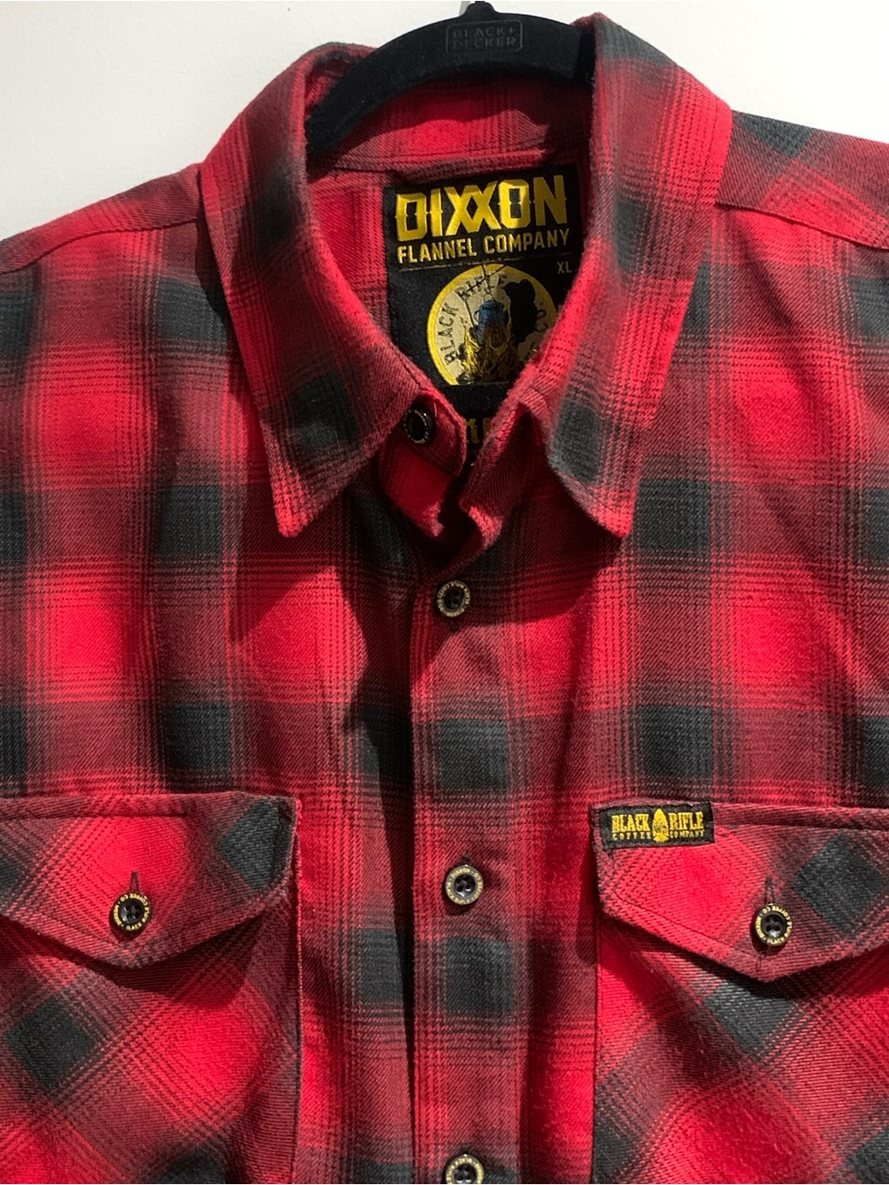 DIXXON Flannel Co. Fireside Shirt Men’s XL Black Rifle Co. Red Shadow Plaid